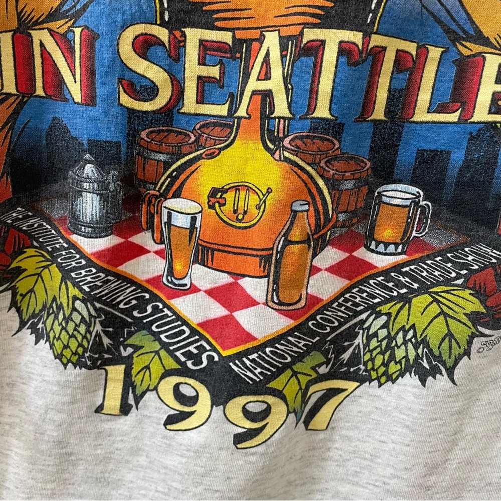 Institute for brewing reigns in the flavor Seattle 97 shirt gray vintage large - Picture 3 of 12